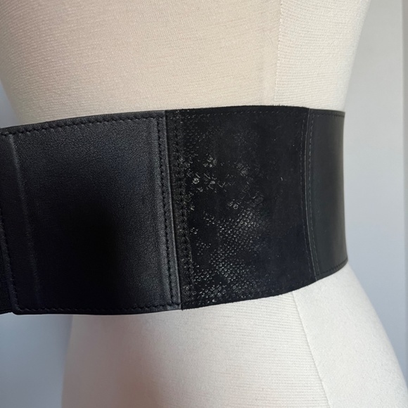 Patrizia Pepe Reptile Lizard Zip Black Suede Leather high-waist Corset belt Smal - Picture 4 of 7